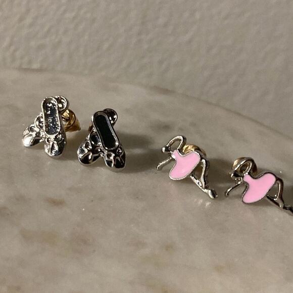 Stud Earrings stud ballerina, and ballet shoes - Picture 1 of 3